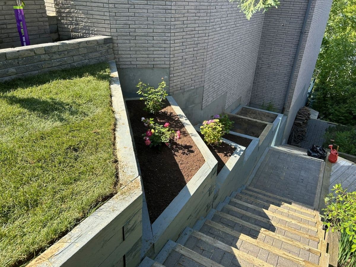 Custom paver stair install with clean alignment